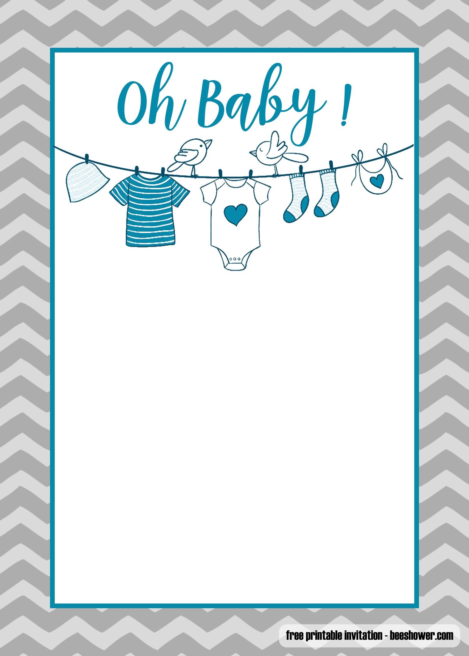 FREE Printable Onesie Baby Shower Invitations Templates Free Baby