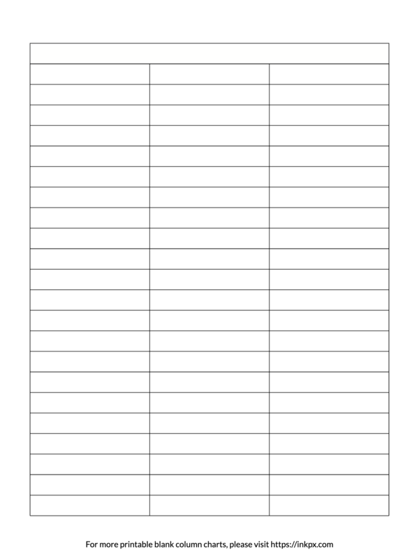 Free Printable Printable Blank 3 Column Chart Templates In PDF PNG And