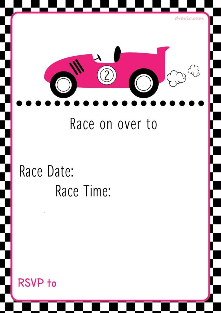 FREE Printable Race Car Birthday Party Invitations Updated