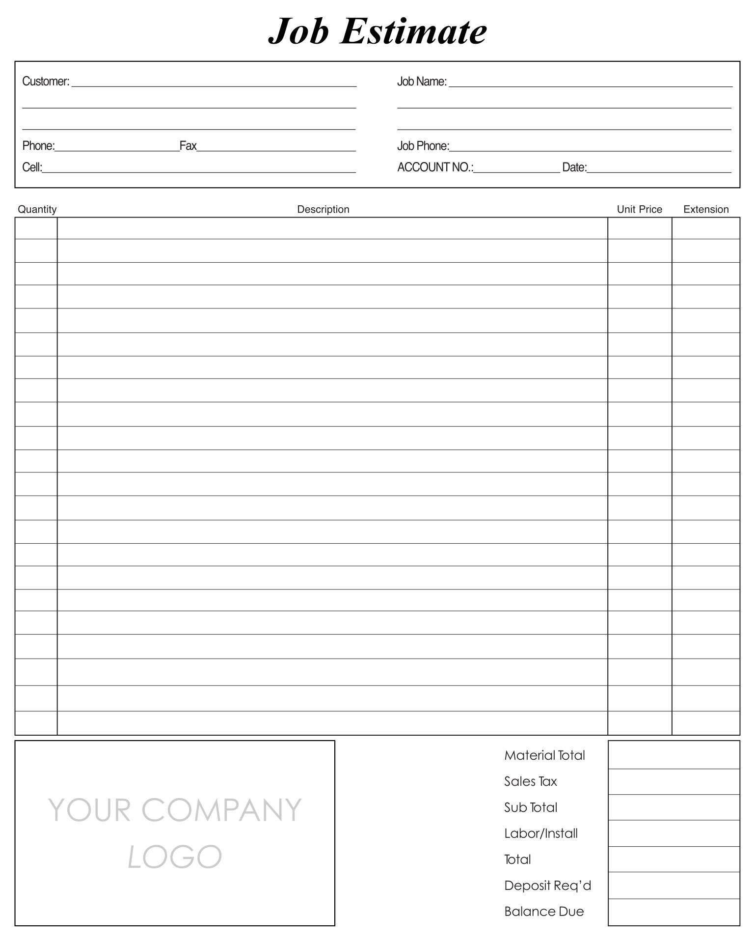 Free Printable Roofing Estimate Template Fillable Form 2023