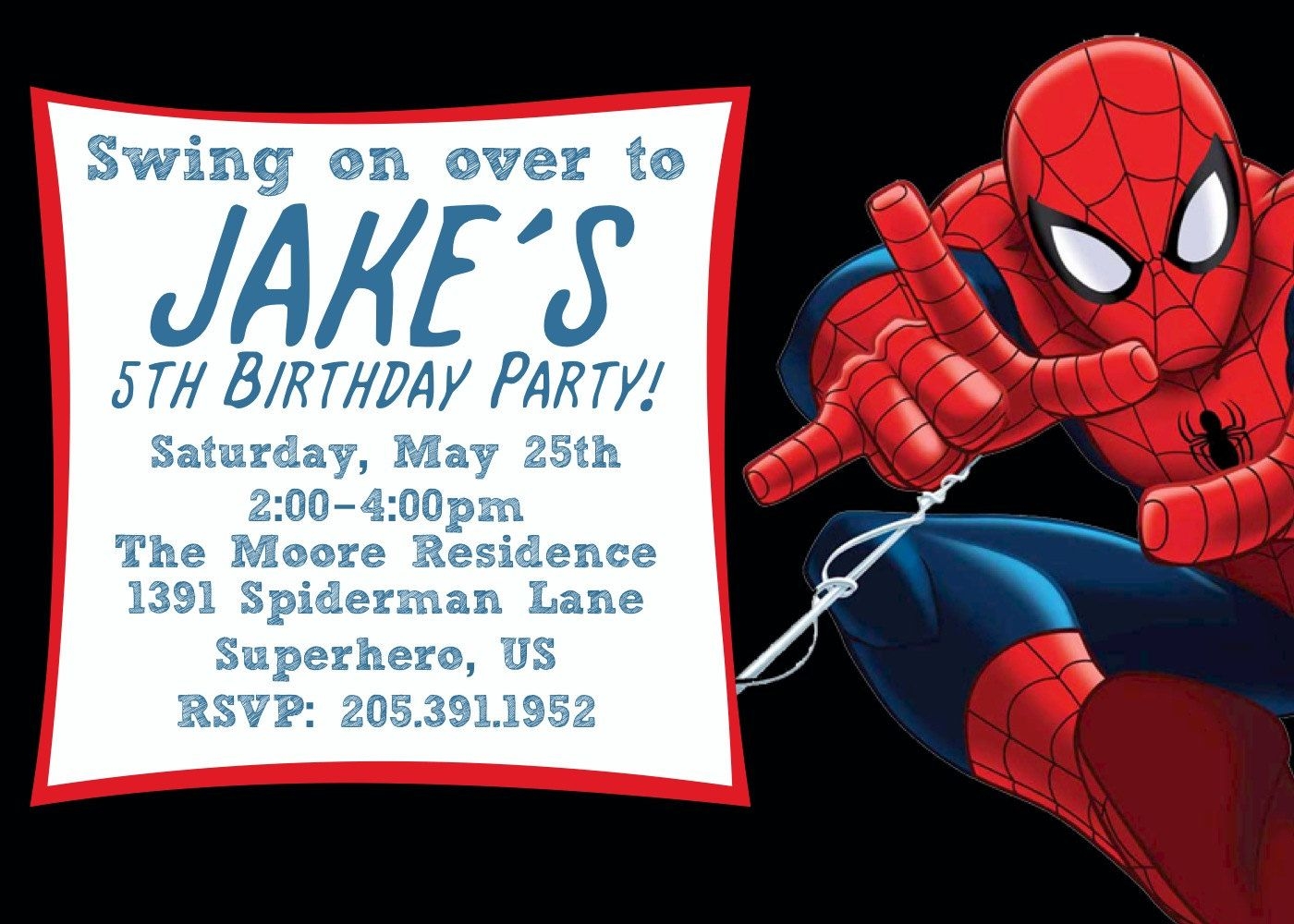 Free Printable Spiderman Birthday Invitation Templates Editable