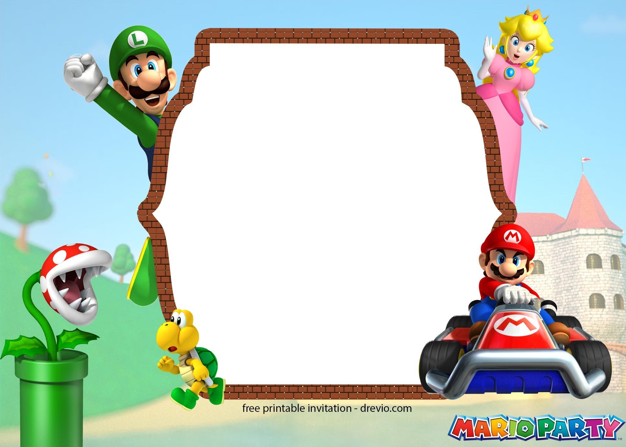 Blank Super Mario Invitation Templates