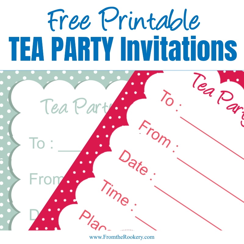 Blank Tea Party Invitation Templates Free