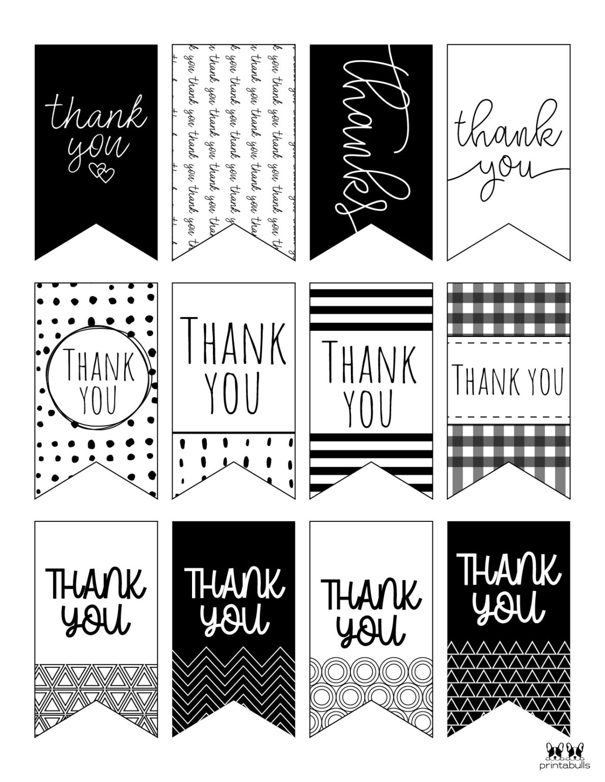Blank Thank You Tag Templates