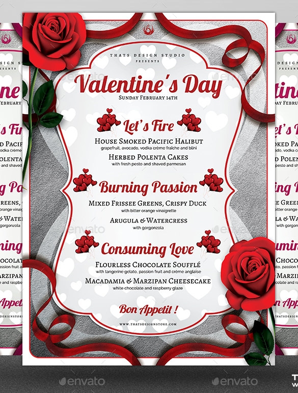 Free Printable Valentine Menu Template Printable Templates