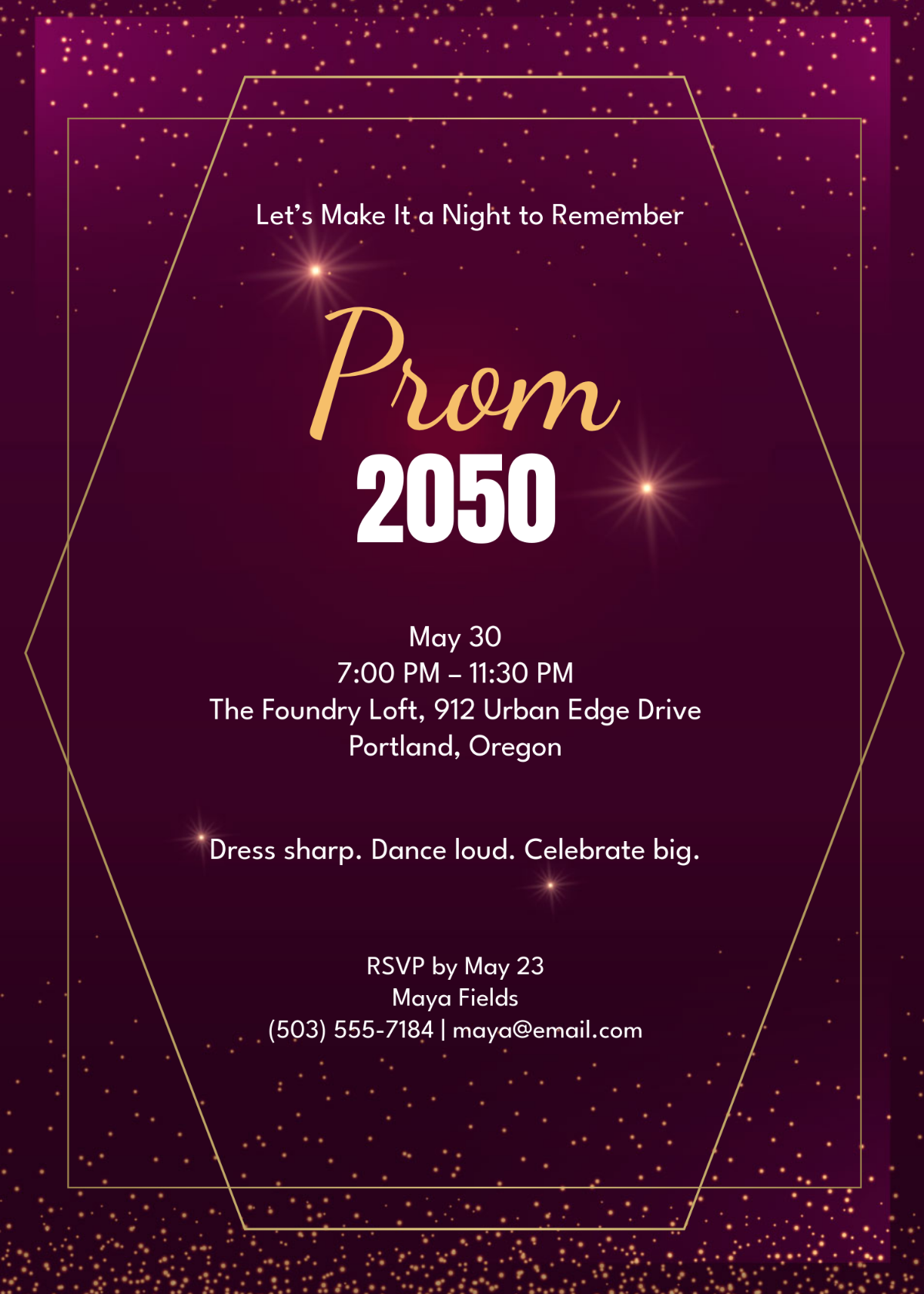 Free Prom Invitation Templates Editable And Printable
