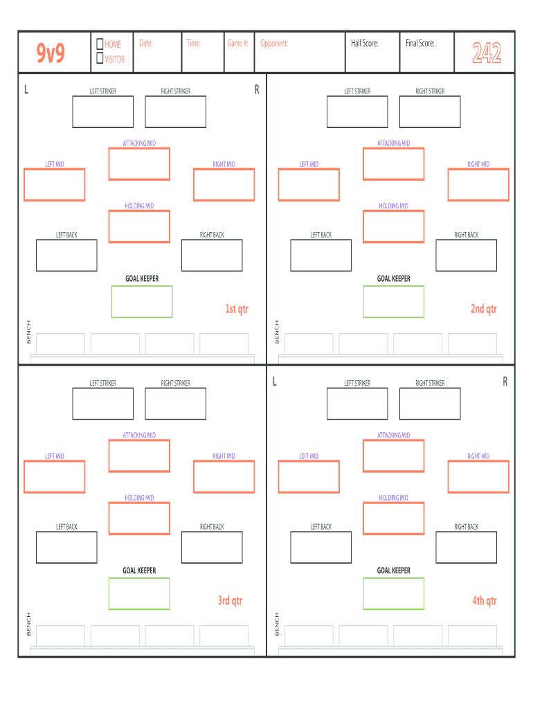 Blank Soccer Team Sheet Templates