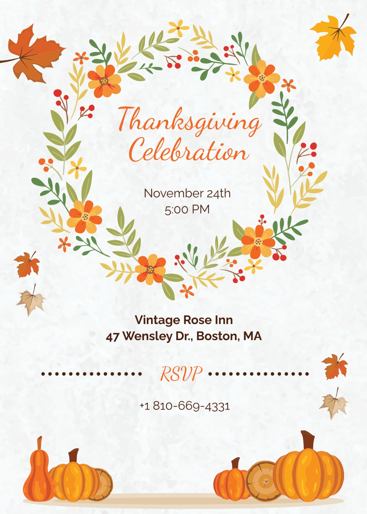 Blank Thanksgiving Invitation Templates