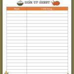 Free Thanksgiving Potluck Sign Up Sheet Set