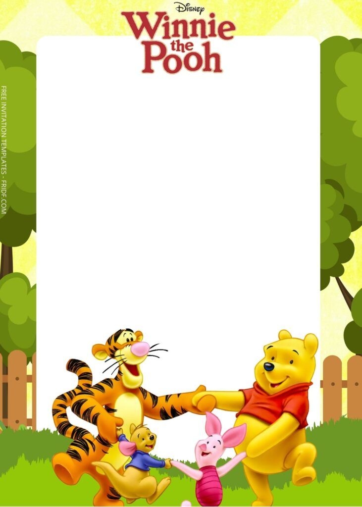 FREE Winnie The Pooh Birthday Invitation Templates FRIDF Download