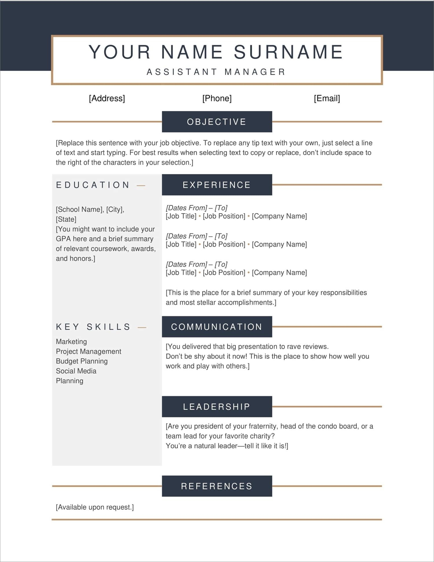 Free Word Resume Templates 2024 Pdf Download Blair Adriena