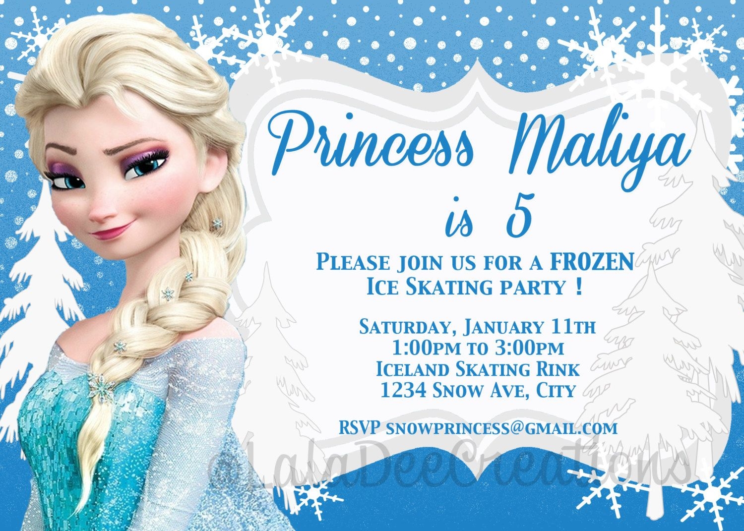 Blank Frozen Invitation Templates