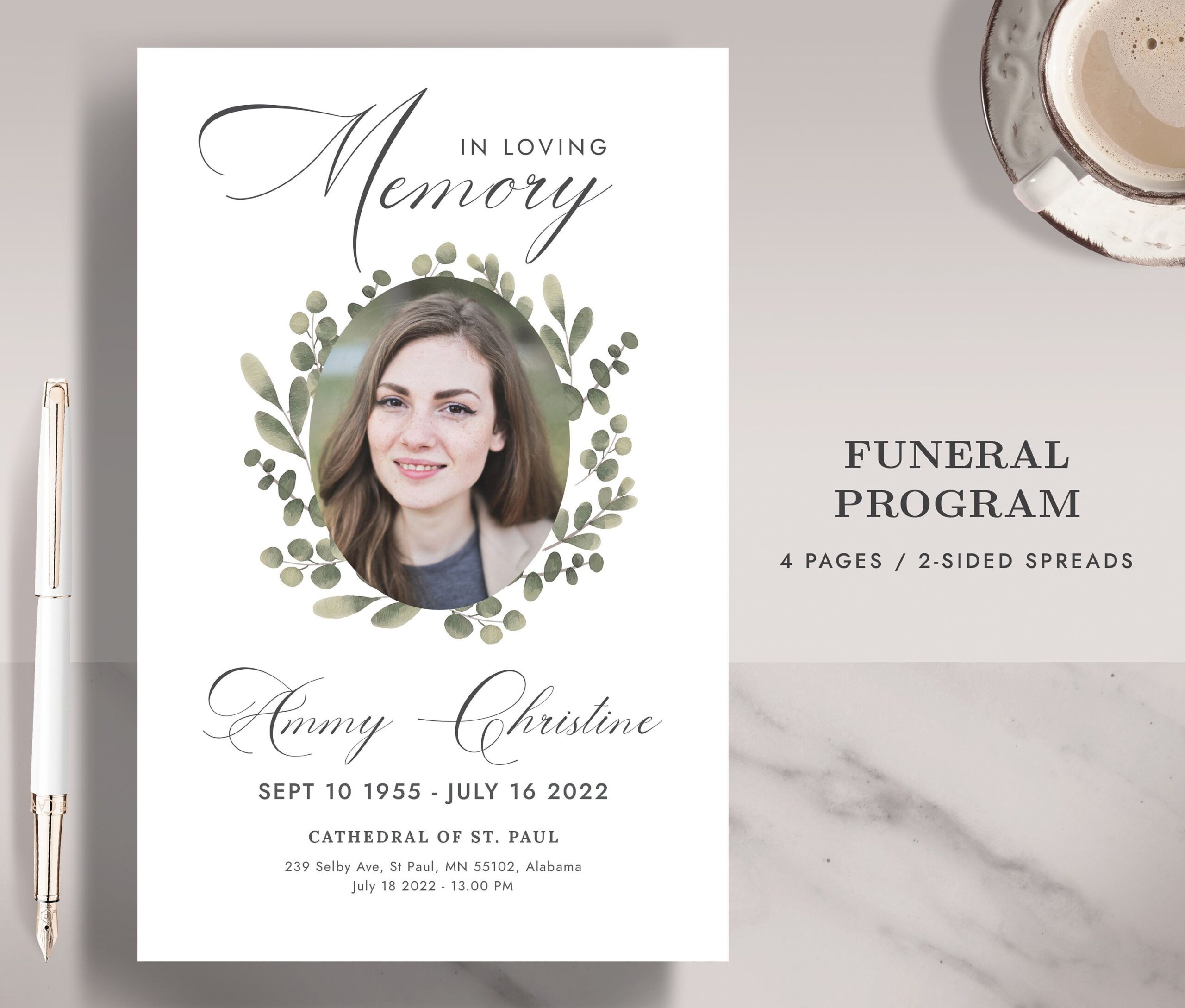 Funeral Program Template Design Image To U