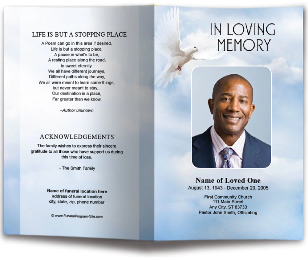 Funeral Program Template Design Image To U