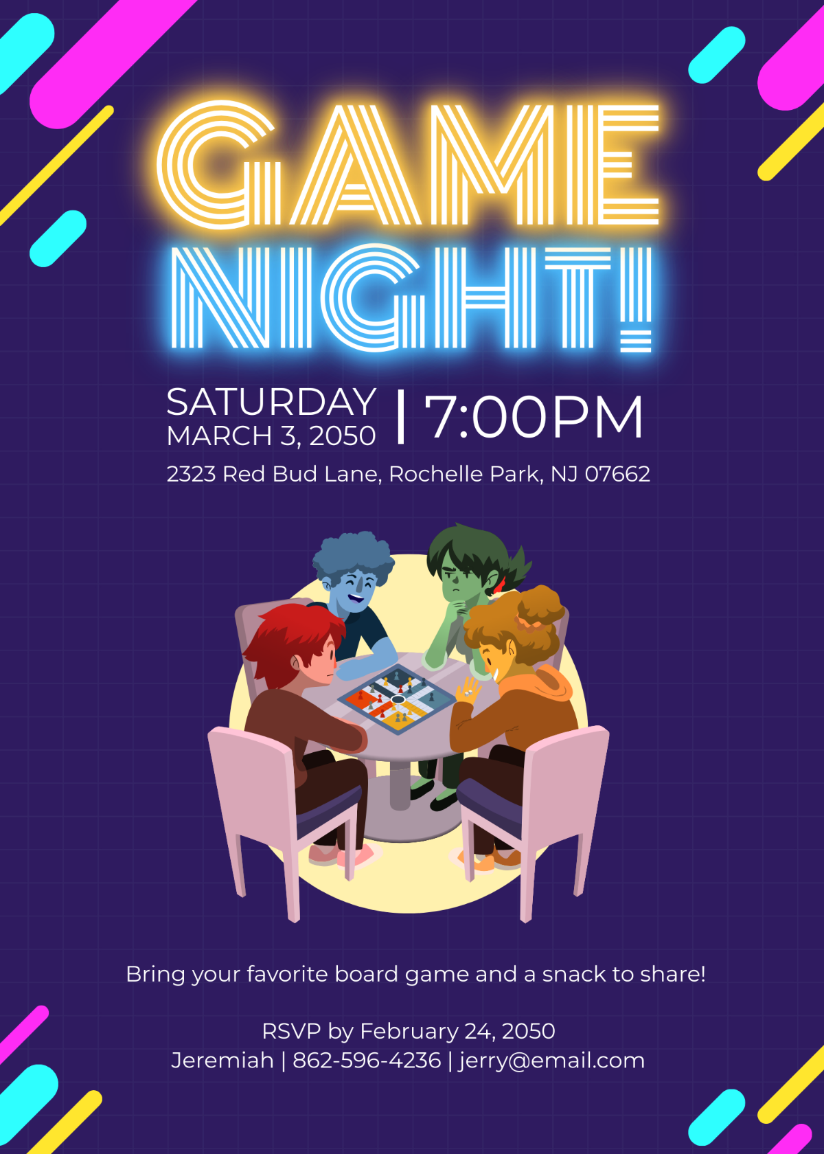 Game Night Invitation Templates Edit Online Download Template