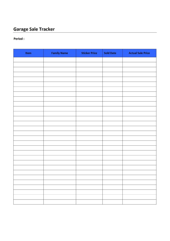 Garage Sale Tracker