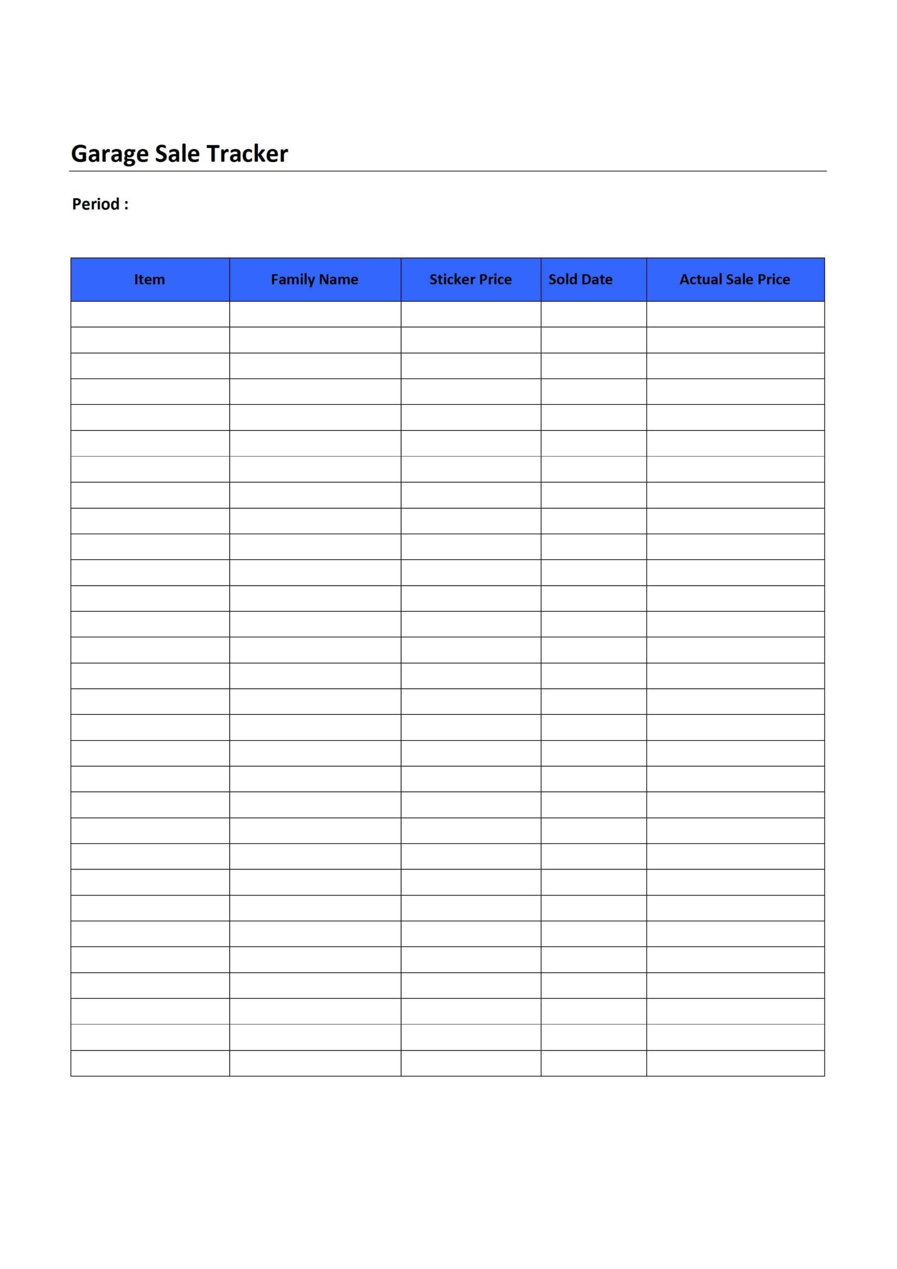 Garage Sale Tracker