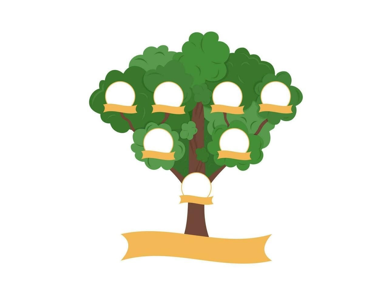 Genealogical Family Tree Template With Blank Spaces For Members Of