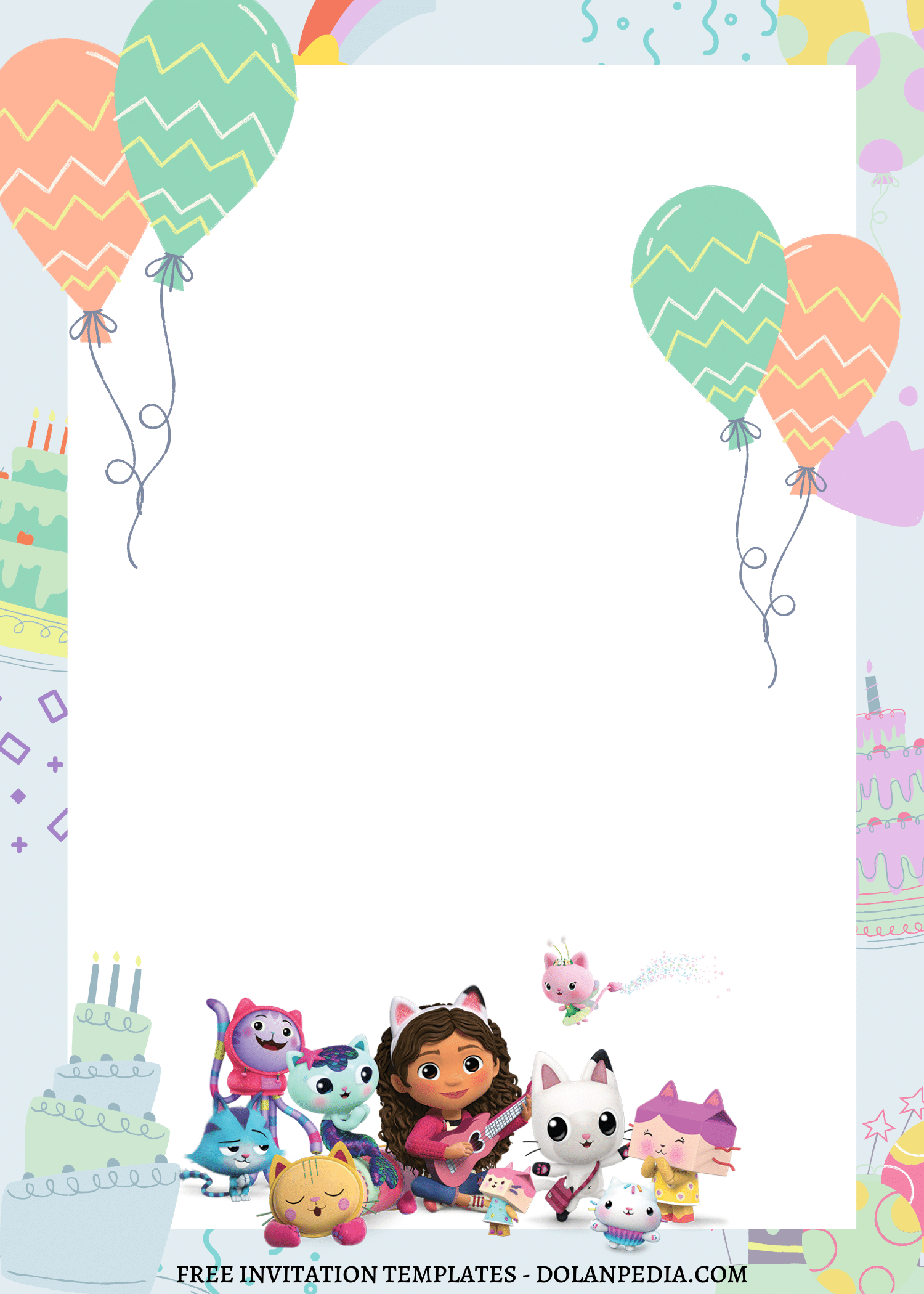 Get 7 Cheery Gabby S Dollhouse Canva Birthday Invitation Templates