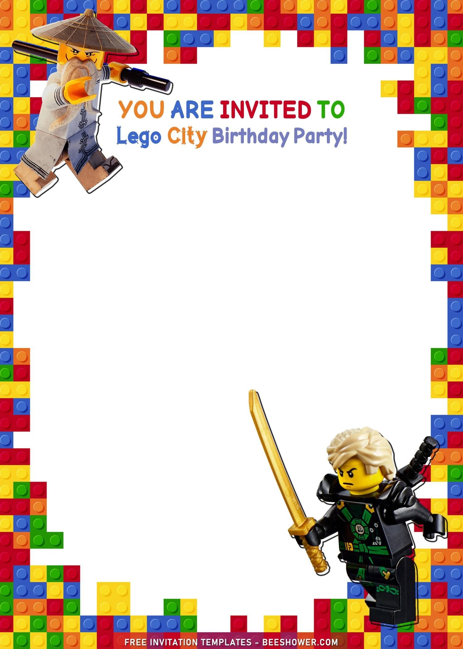 Get 9 Lego Birthday Invitation Templates With Awesome Ninjago Lego