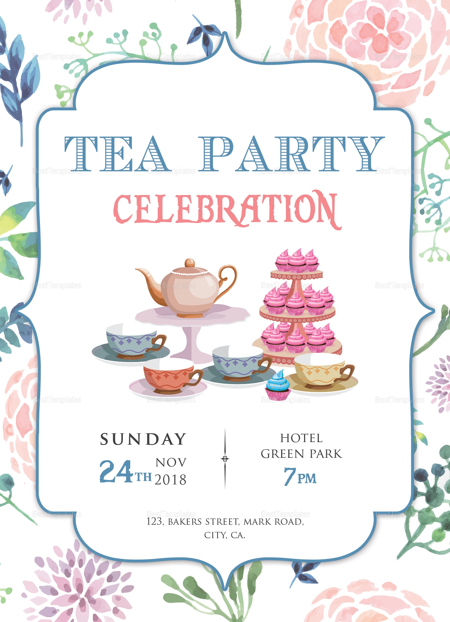 Get Printable Tea Party Invitations Free Images US Invitation Template