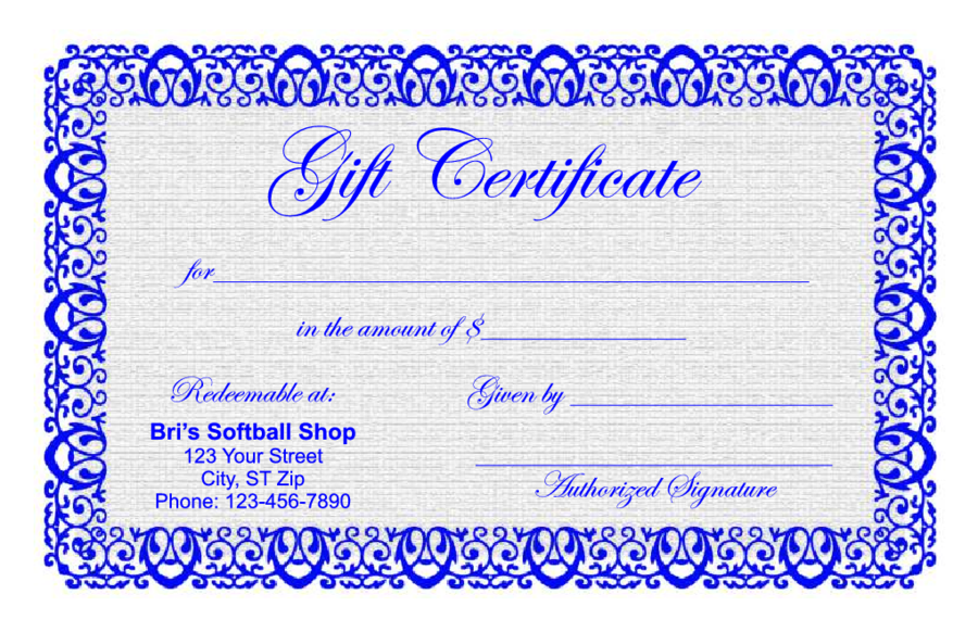Blank Gift Certificate Templates