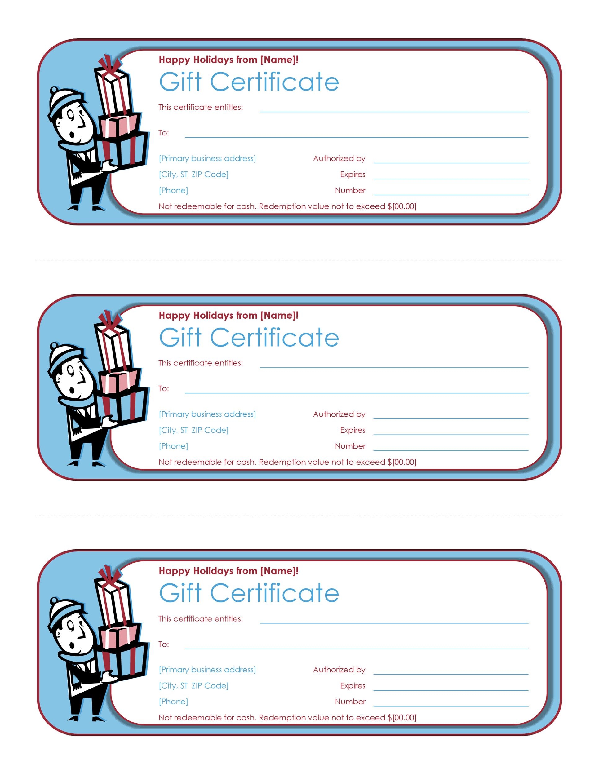 Gift Certificate Templates Examples 