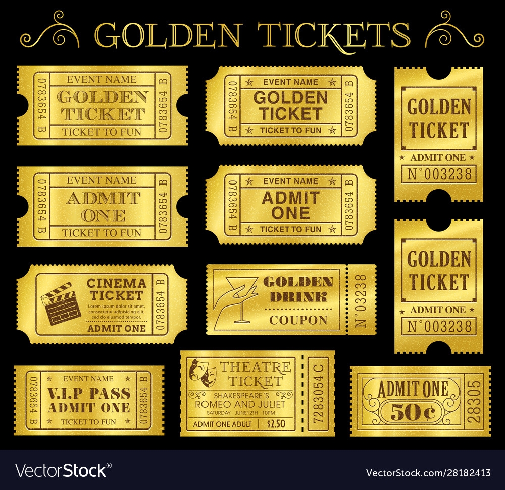 Blank Golden Ticket Templates