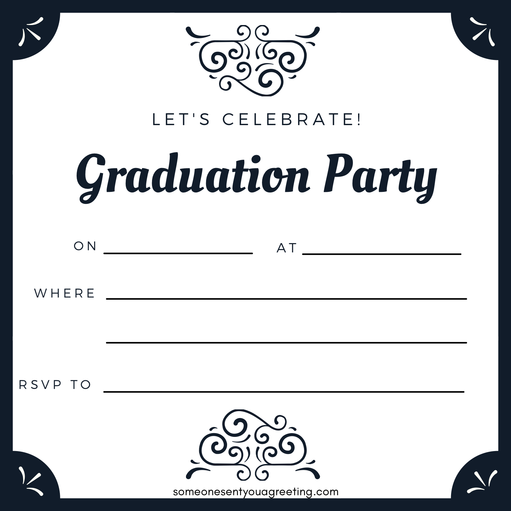 Graduation Invitations 2024 Template Blank Birgit Steffane