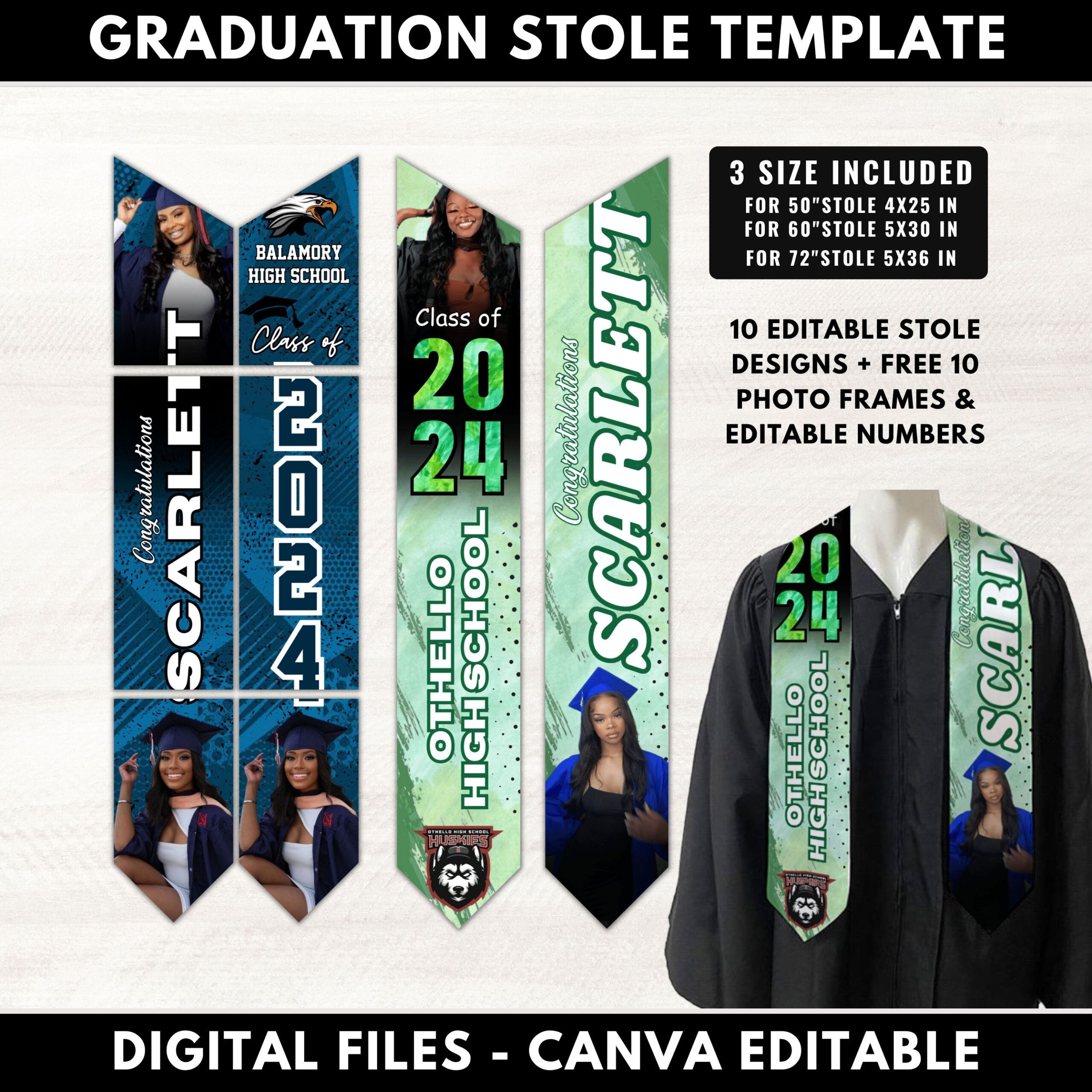 Graduation Stole Template Graduation Stole Svg Stole Template