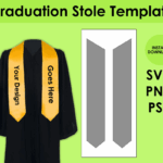 Graduation Stole Template Sheet SVG PNG PSD Etsy Graduation Stole