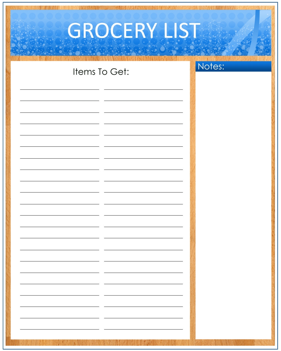 Grocery List Notion Template