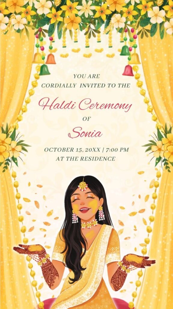 Haldi Invitation Template Haldi Ceremony Invite Whatsapp Invit
