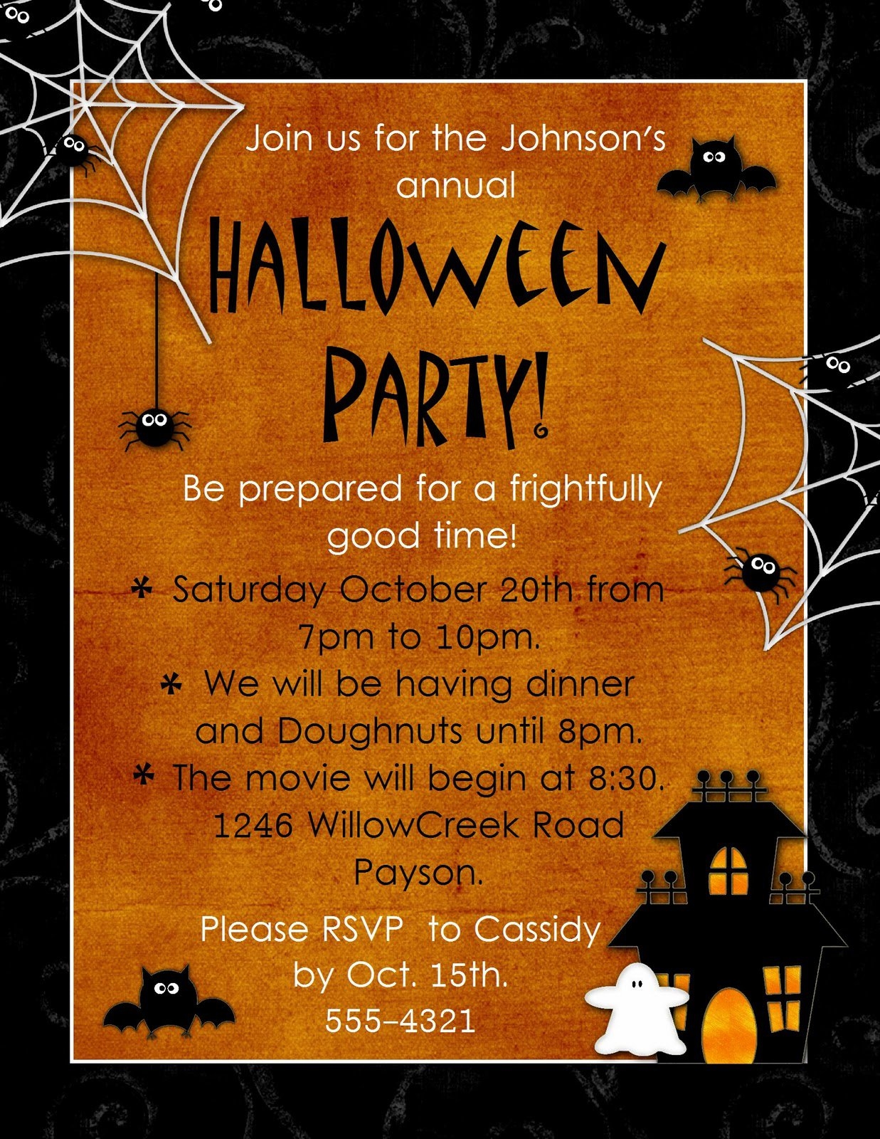 Blank Halloween Party Invitation Templates