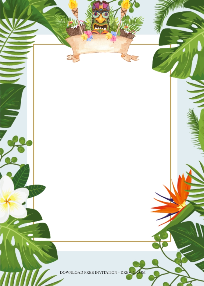 Blank Luau Invitation Templates
