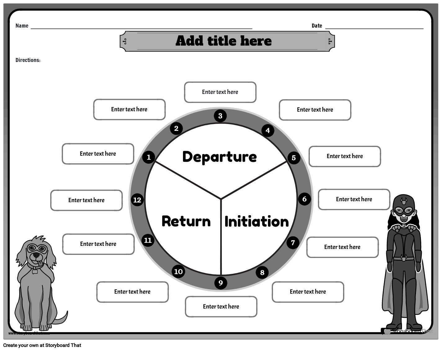 Hero S Journey Worksheet Storyboard By Templates