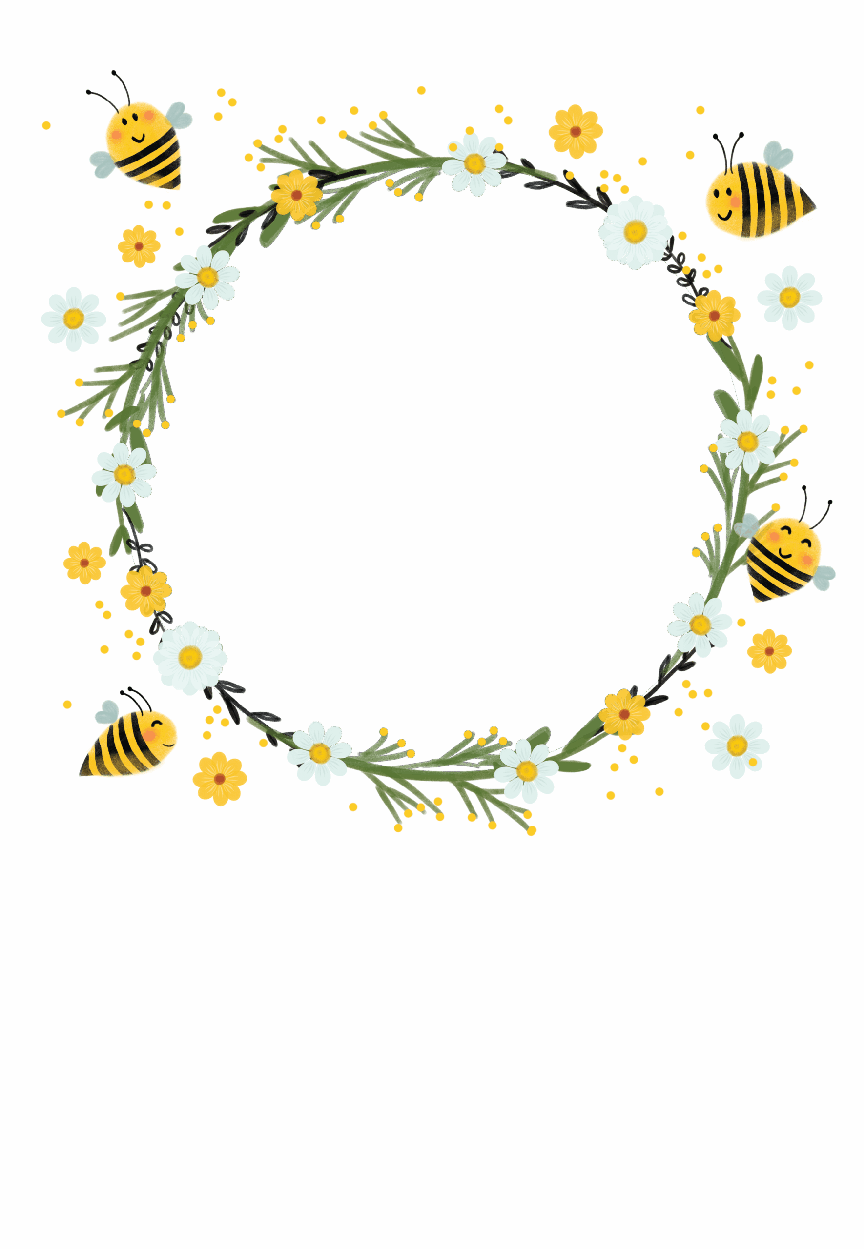 Honey Bee Wreath Birthday Invitation Template Free Greetings