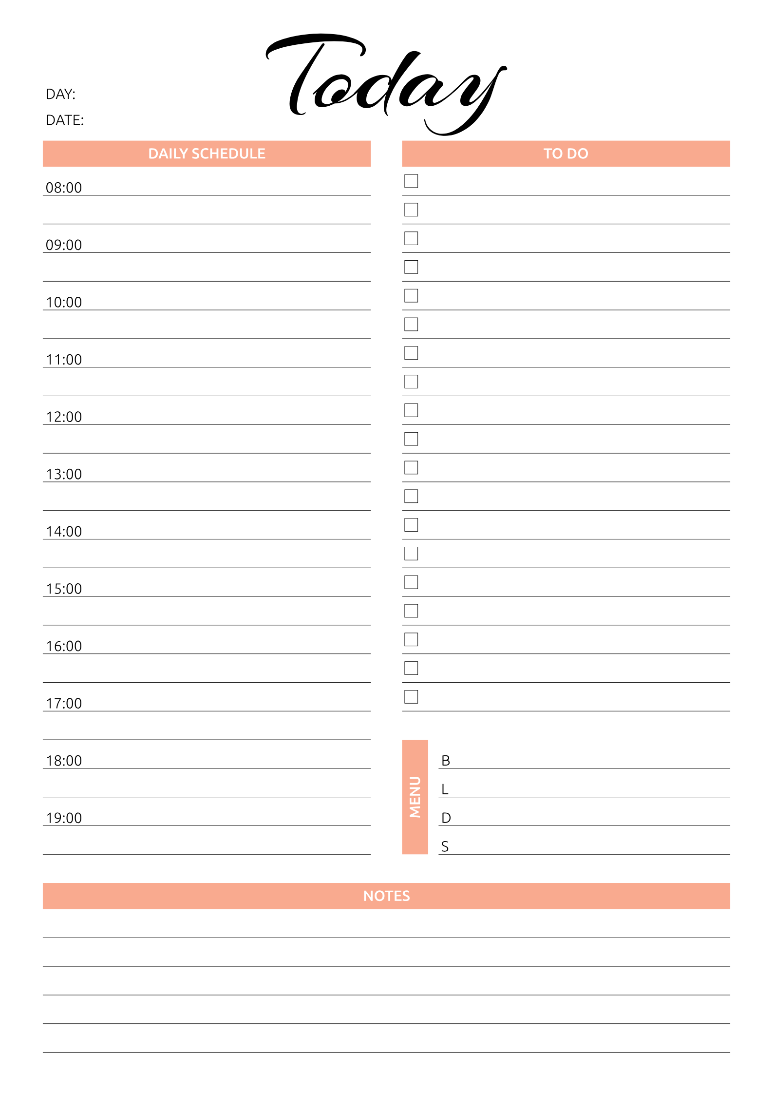 Hourly Printable Planner Printable Free Templates