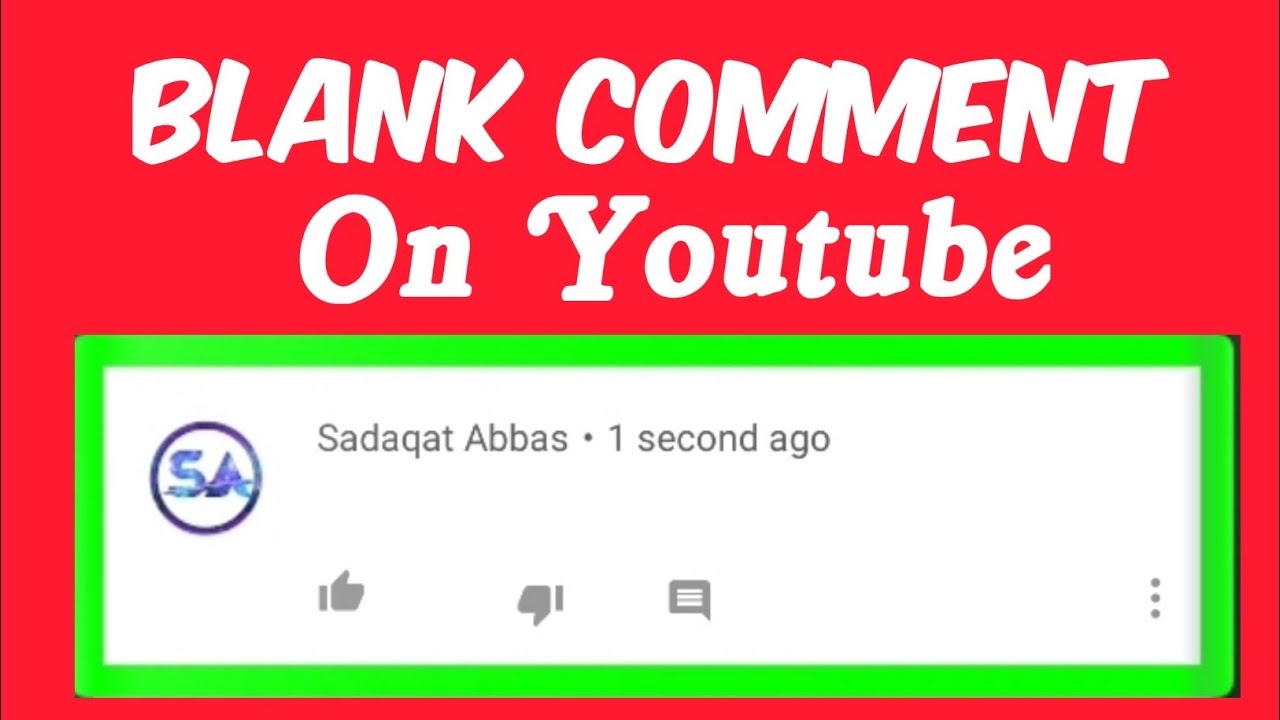 How To Comment Blank On Youtube How To Blank Comment On Youtube YouTube