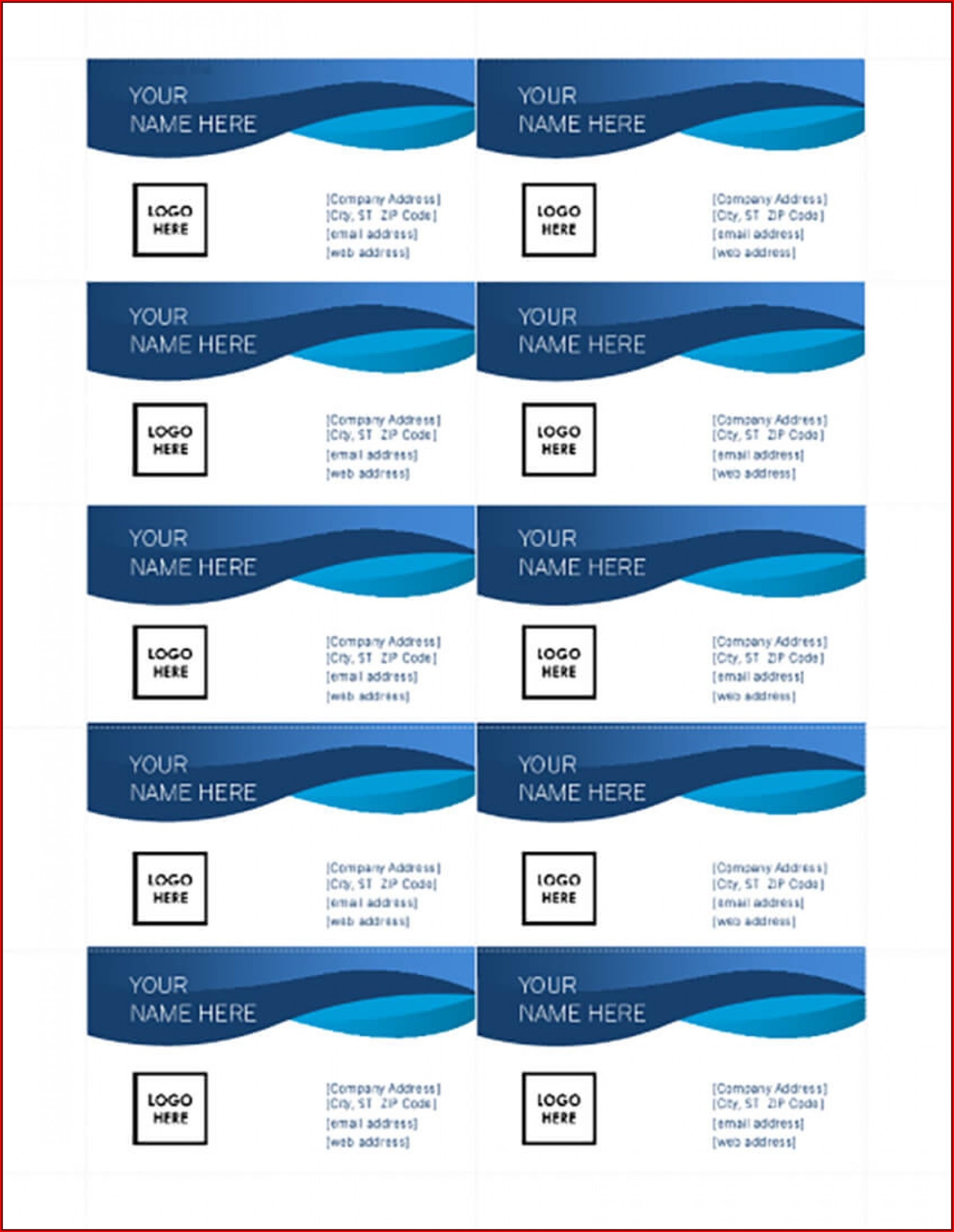 Blank Business Card Templates Free Download