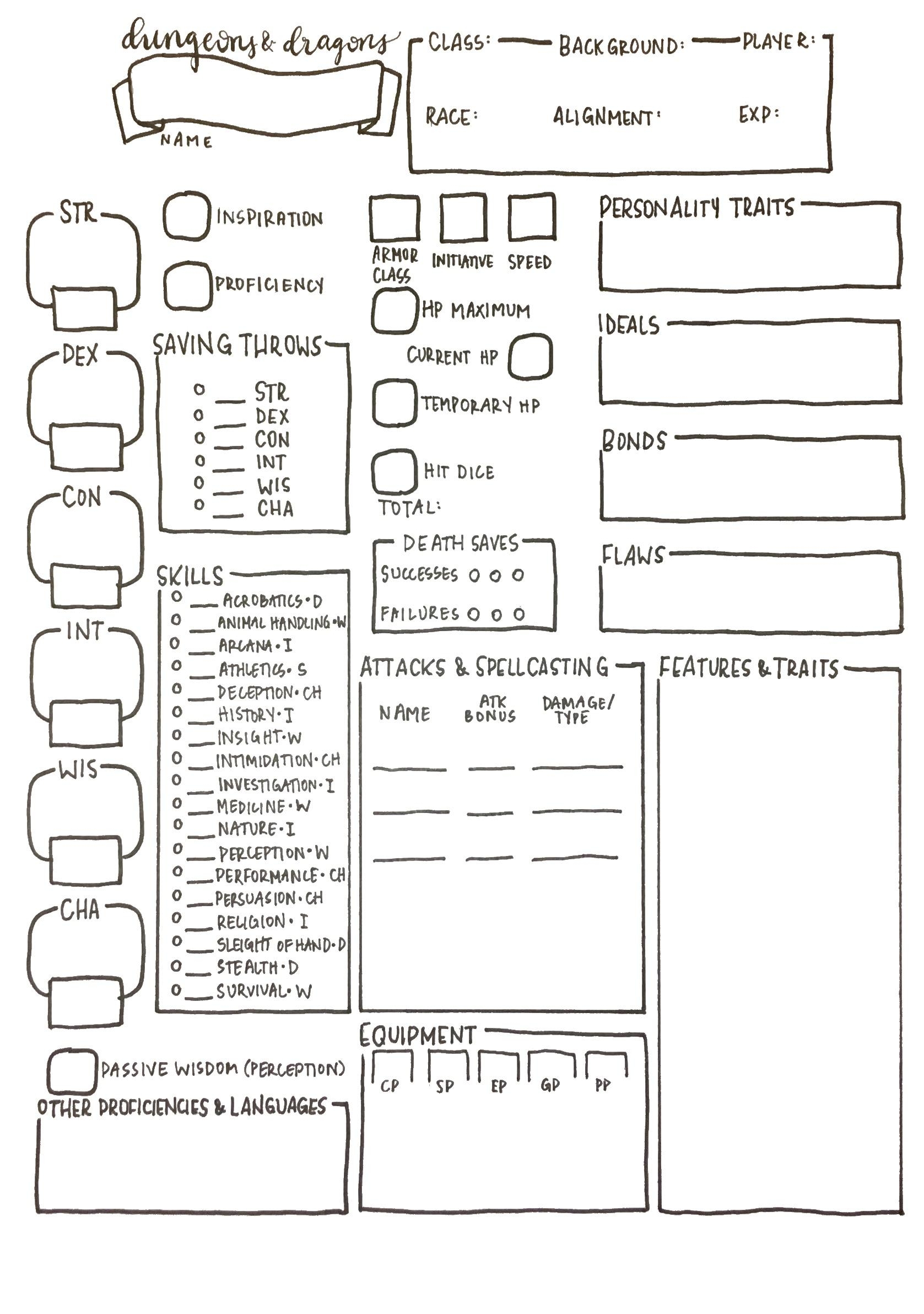 How To Create A Character Profile Free Character Design Template