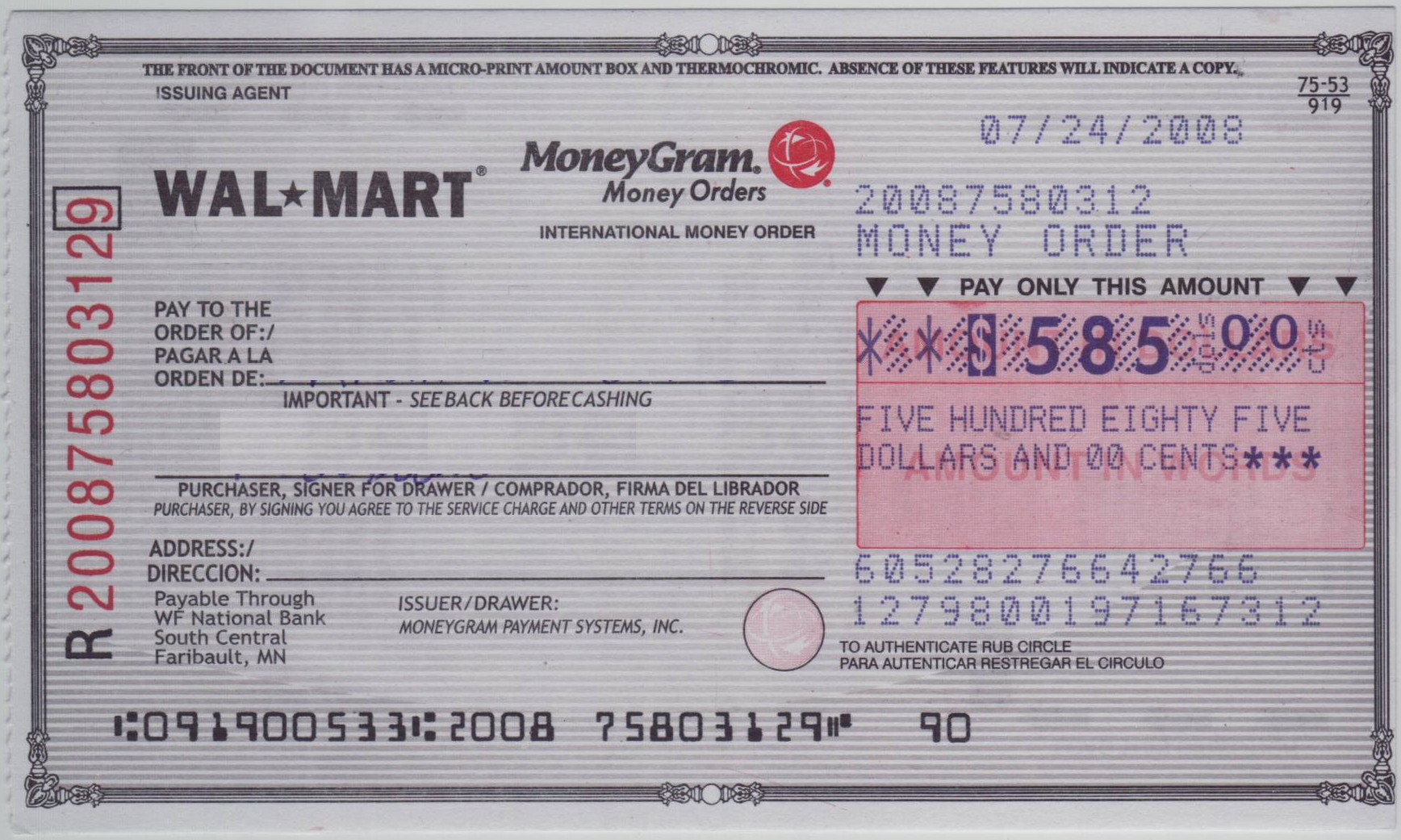 How To Fill Out A MoneyGram Money Order MKRD Info