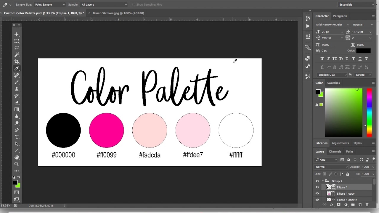 How To Use Color Palette Template In Photoshop YouTube