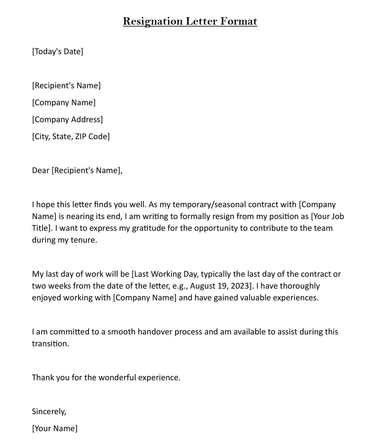 How To Write A Professional Resignation Letter Infoupdate