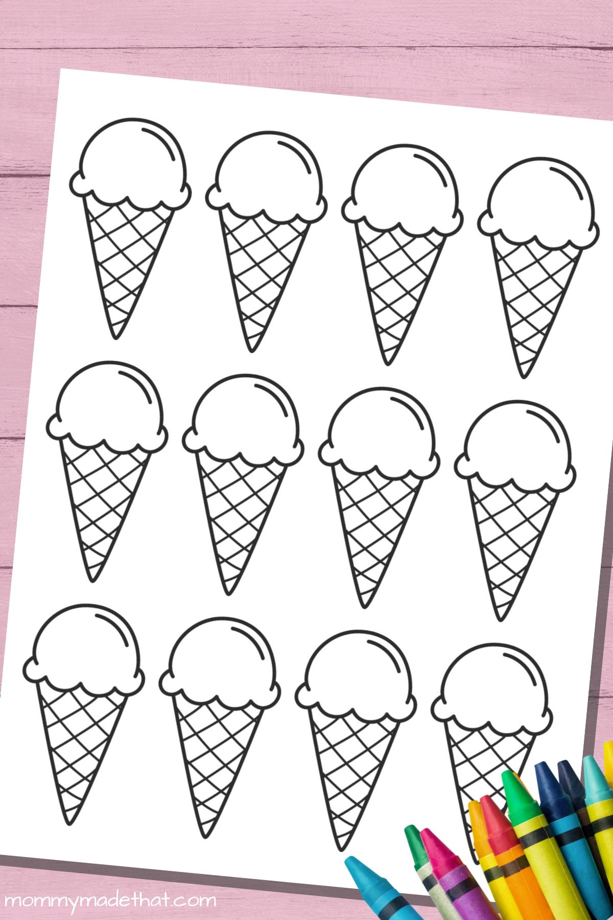 Ice Cream Outline Printable