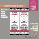 Ice Hockey Ticket Invitation With FREE Thank You Card Ice Hockey