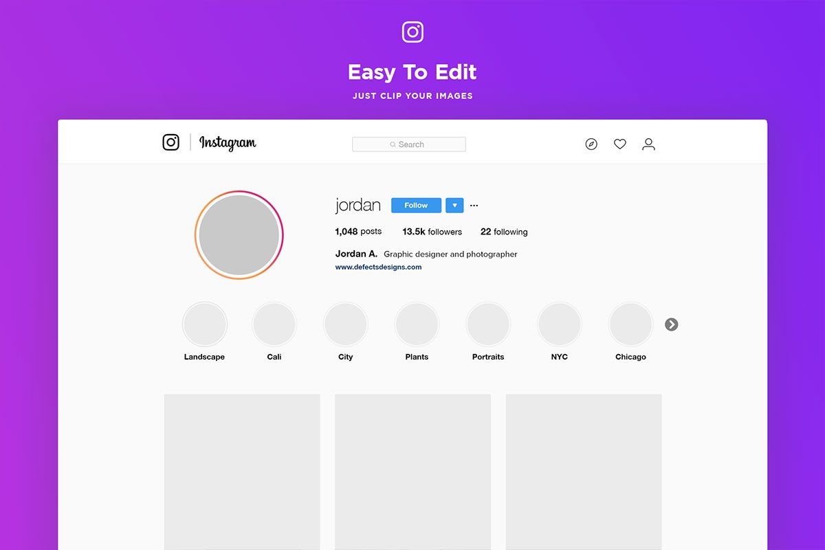 Instagram Web Profile Template Free Download Instagram Profile