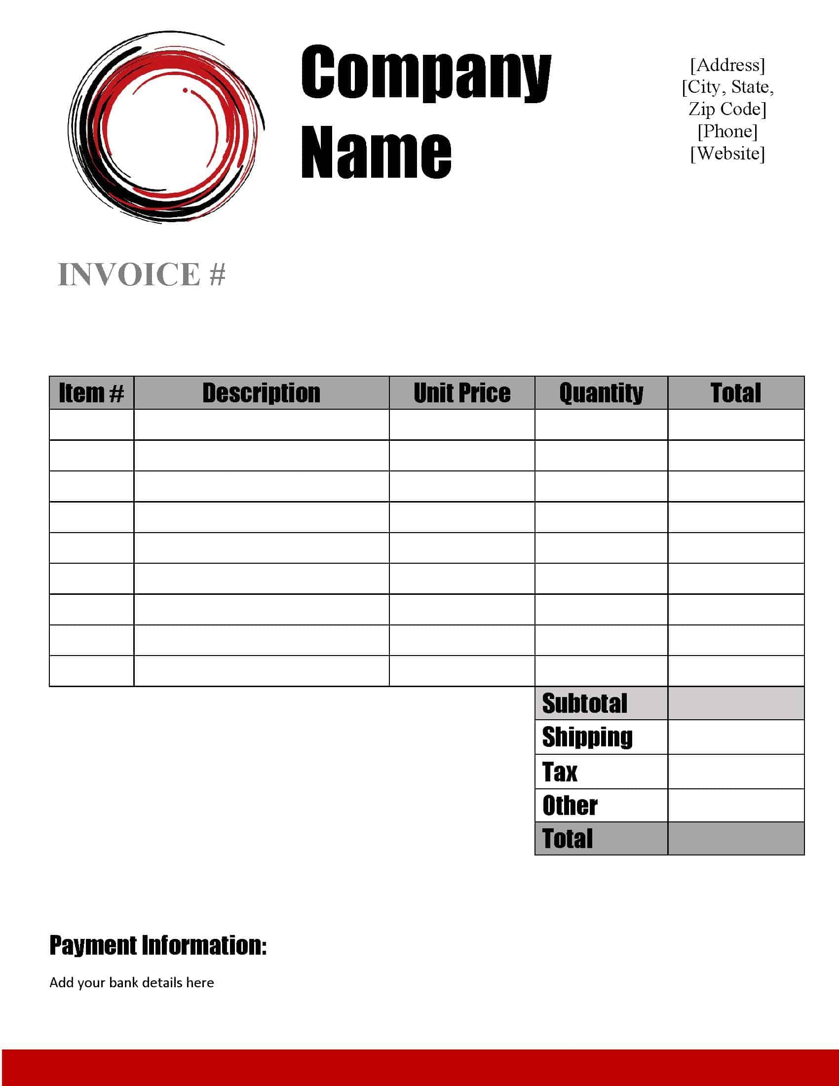 Invoice Templates Free Printable S Oldvictheatre