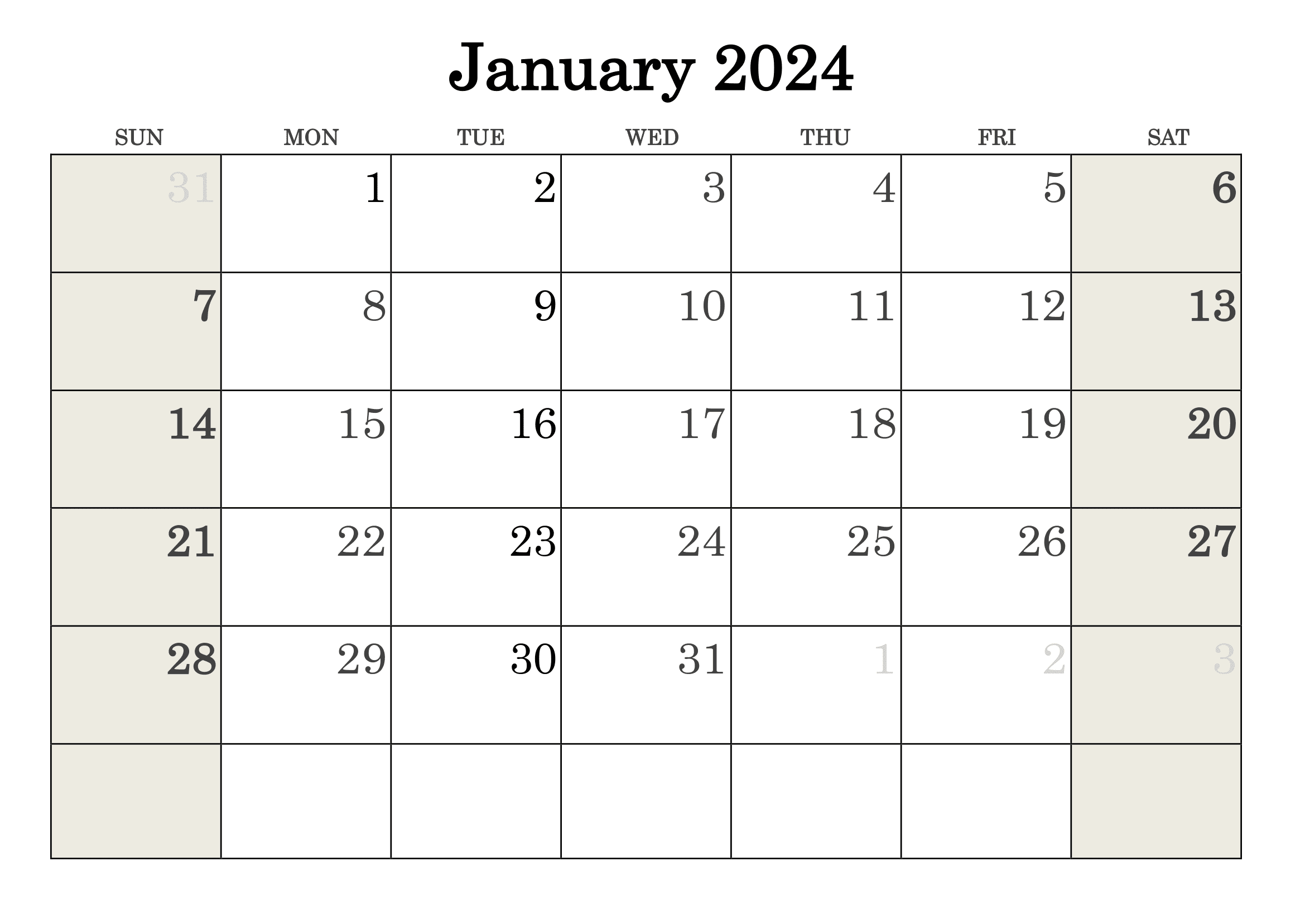January 2024 Calendar Templates For Word Excel And PDF 48 OFF