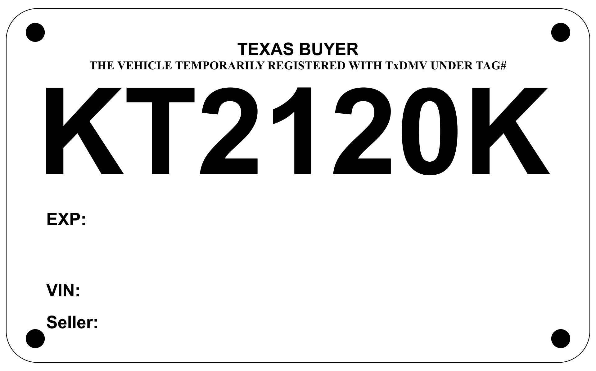Blank License Plate Templates